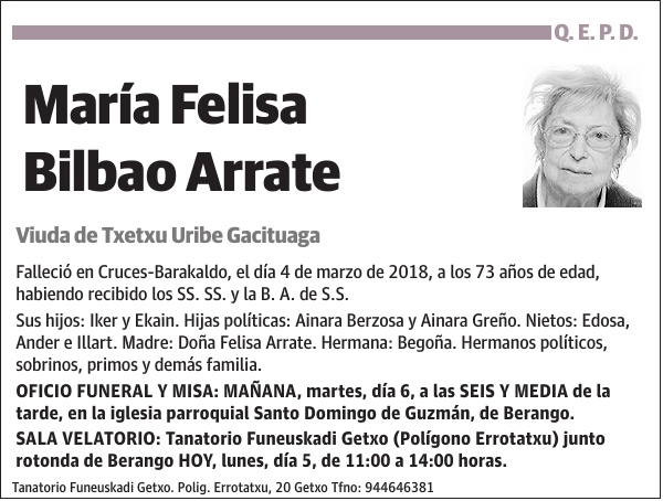 María Felisa Bilbao Arrate