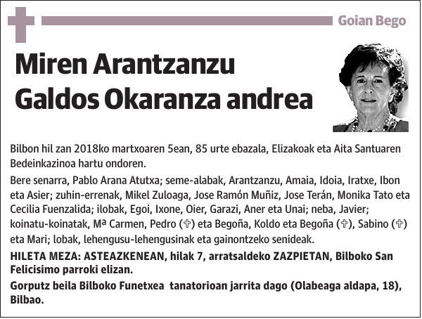 Miren Arantzanzu Galdos Okaranza