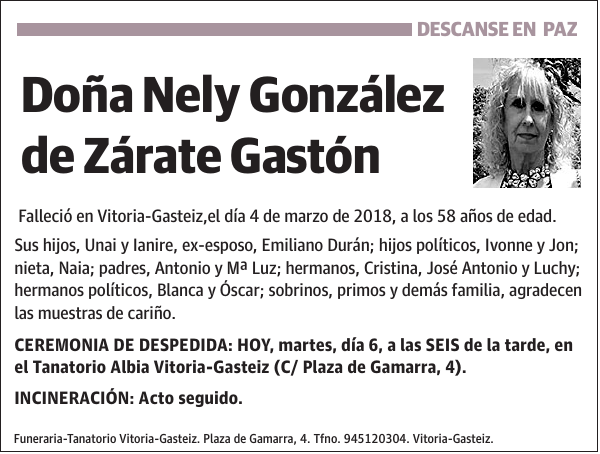 Nely González de Zárate Gastón