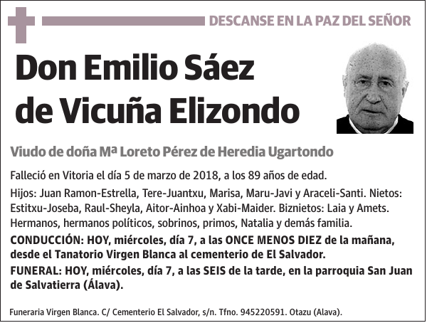 Emilio Sáez de Vicuña Elizondo