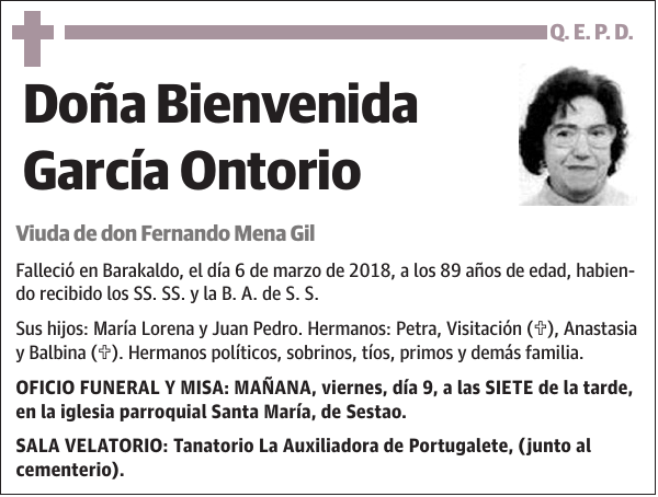 Bienvenida García Ontorio