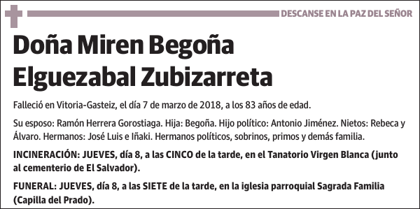 Miren Begoña Elguezabal Zubizarreta