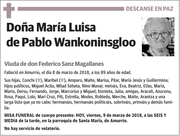 María Luisa de Pablo Wankoninsgloo