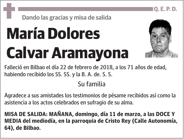 María Dolores Calvar Aramayona