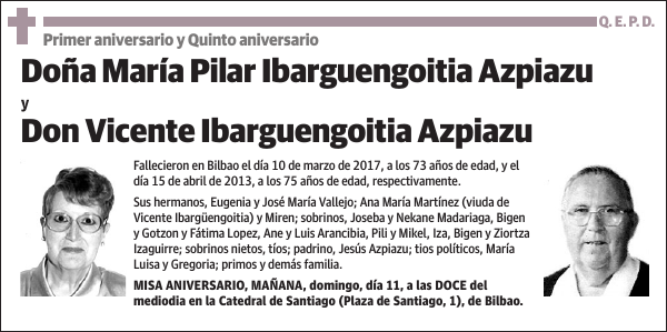 María Pilar Ibarguengoitia Azpiazu y Vicente Ibarguengoitia Azpiazu