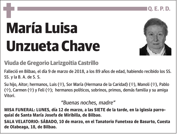 María Luisa Unzueta Chave