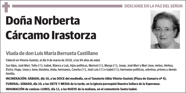 Norberta Cárcamo Irastorza