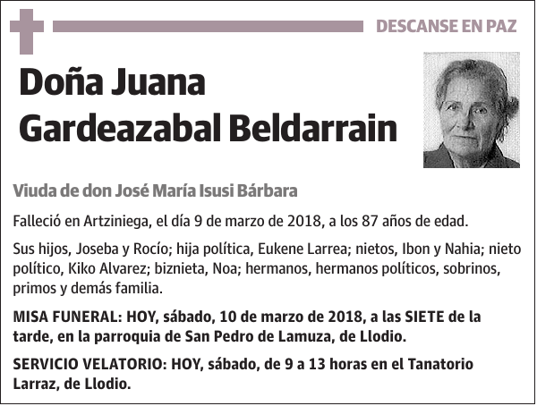 Juana Gardeazabal Beldarrain