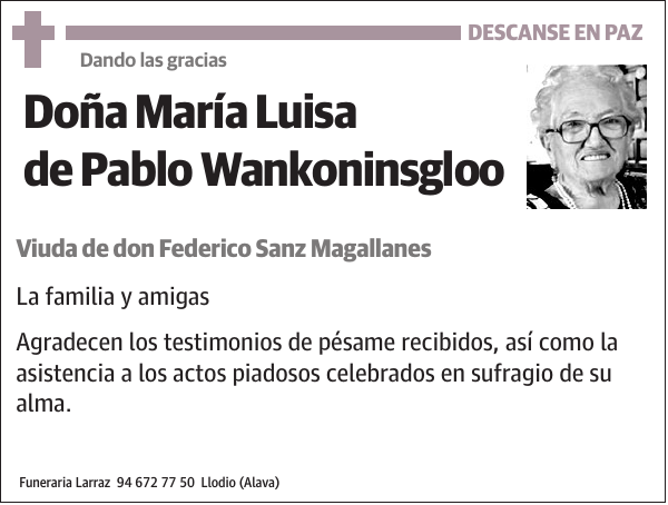 María Luisa de Pablo Wankoninsgloo