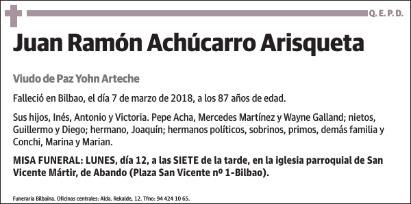 Juan Ramón Achúcarro Arisqueta