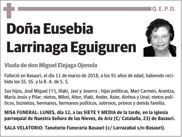 Eusebia Larrinaga Eguiguren