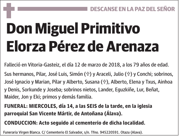 Miguel Primitivo Elorza Pérez de Arenaza