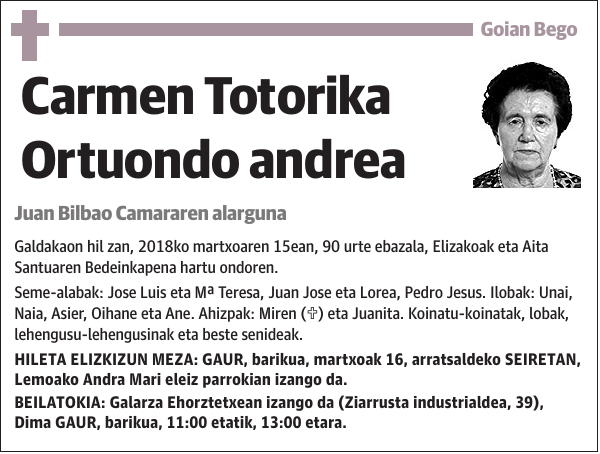 Carmen Totorika Ortuondo