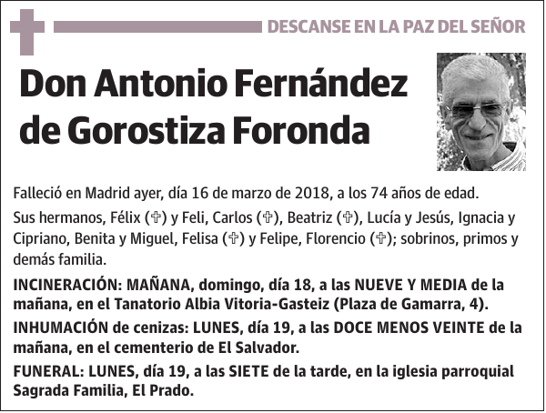 Antonio Fernández de Gorostiza Foronda