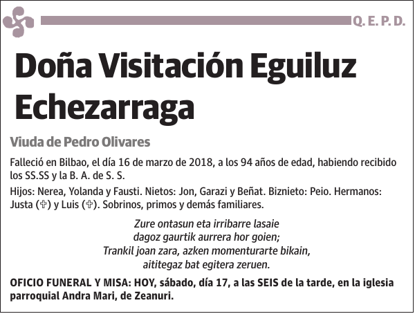 Visitación Eguiluz Echezarraga