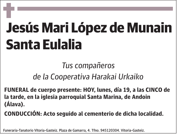 Jesús Mari López de Munain Santa Eulalia