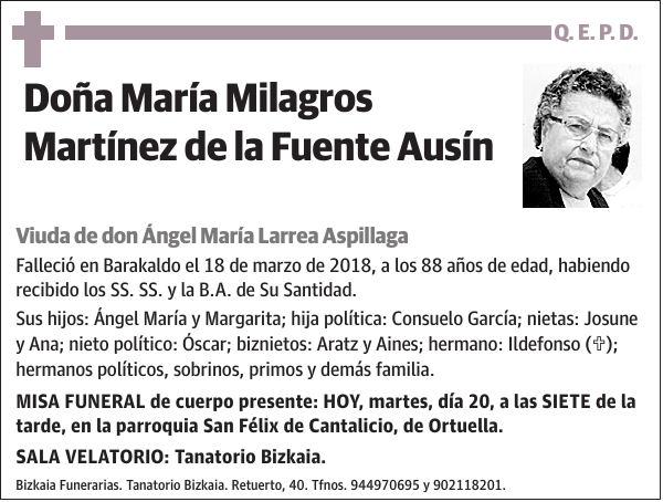 María Milagros Martínez de la Fuente Ausín