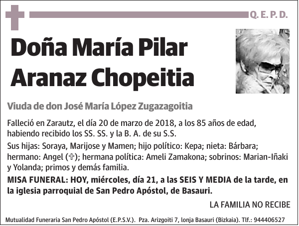 María Pilar Aranaz Chopeitia