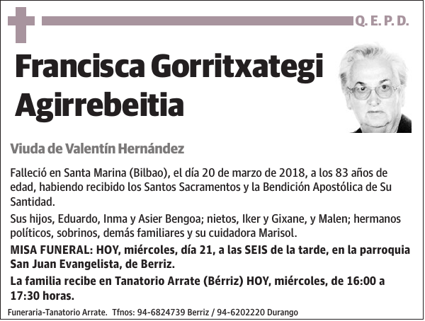 Francisca Gorritxategi Agirrebeitia