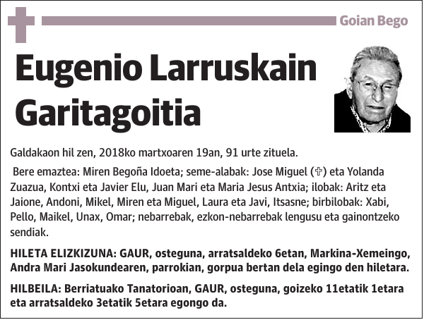 Eugenio Larruskain Garitagoitia