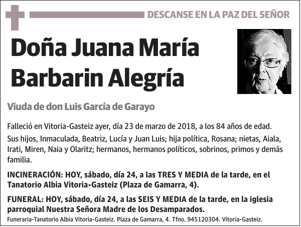 Juana María Barbarin Alegría