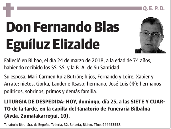 Fernando Blas Eguíluz Elizalde