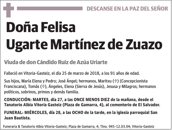 Felisa Ugarte Martínez de Zuazo