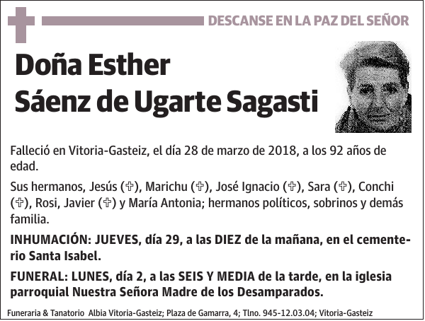 Esther Sáenz de Ugarte Sagasti