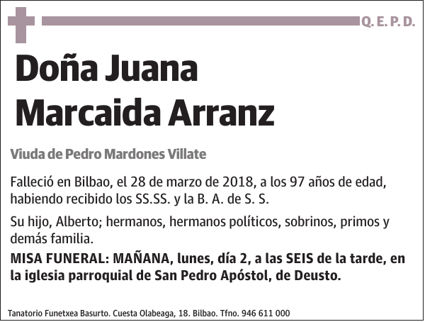 Juana Marcaida Arranz