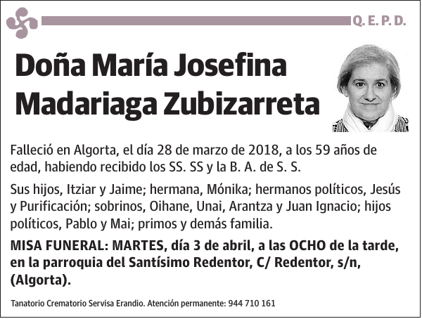 María Josefina Madariaga Zubizarreta