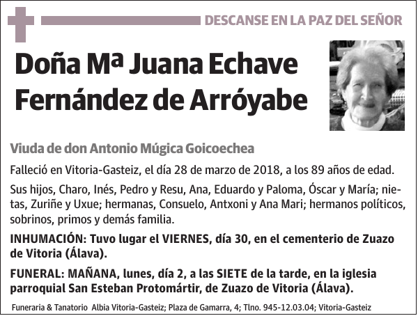 Mª Juana Echave Fernández de Arróyabe