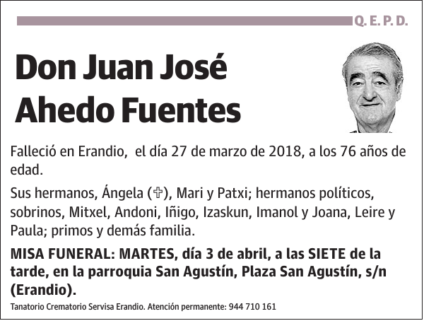 Juan José Ahedo Fuentes