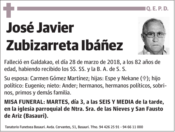 José Javier Zubizarreta Ibáñez