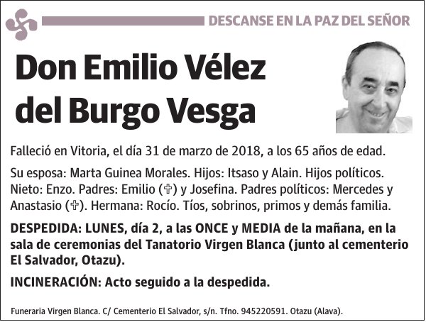 Emilio Vélez del Burgo Vesga