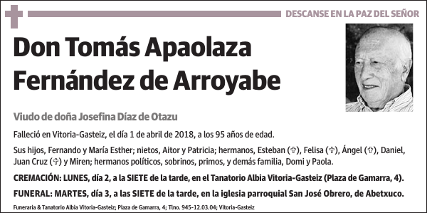 Tomás Apaolaza Fernández de Arroyabe