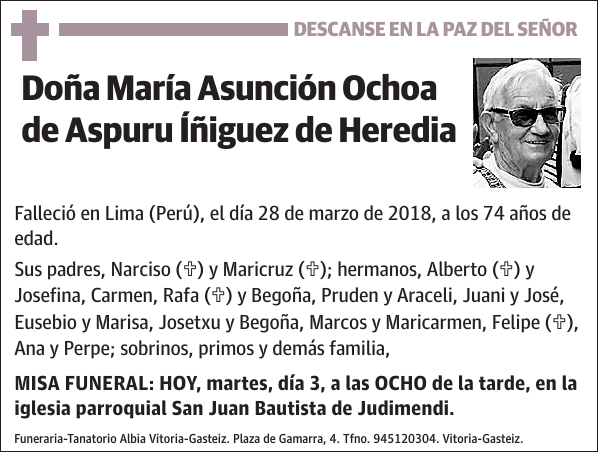 María Asunción Ochoa de Aspuru Íñiguez de Heredia