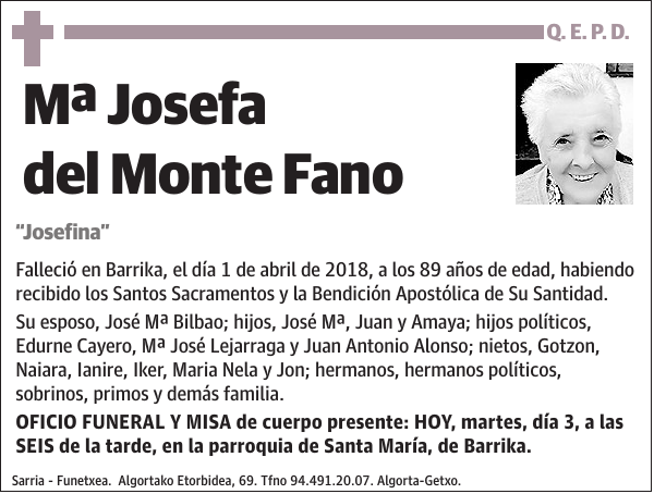 Mª Josefa del Monte Fano