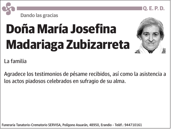 María Josefina Madariaga Zubizarreta