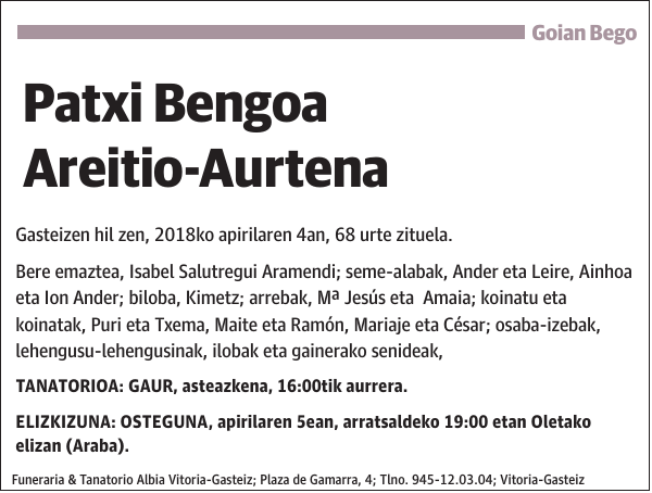 Patxi Bengoa Areitio-Aurtena