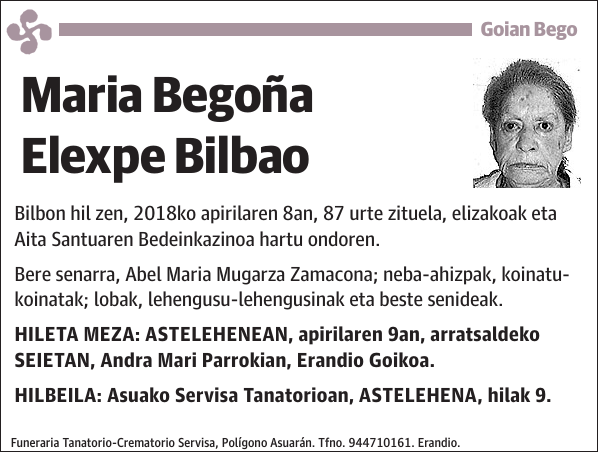 Maria Begoña Elexpe Bilbao