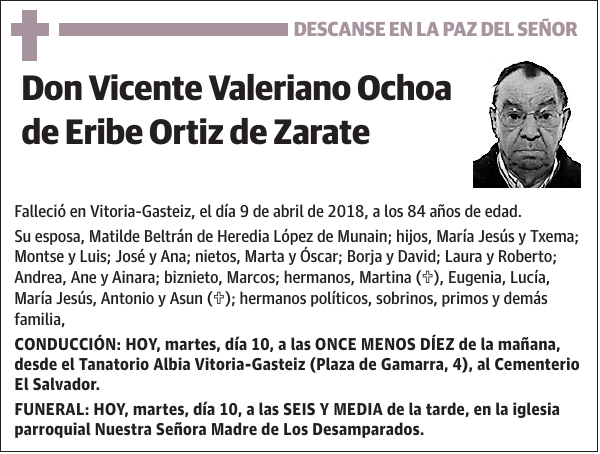 Vicente Valeriano Ochoa de Eribe Ortiz de Zarate