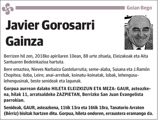 Javier Gorosarri Gainza Berrizen