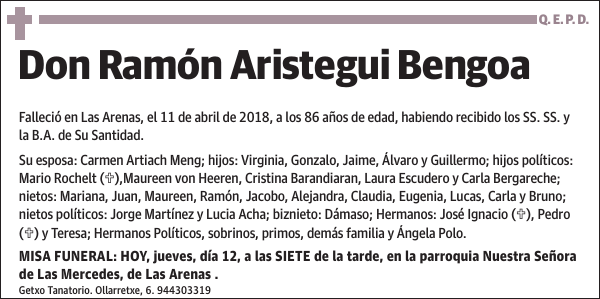 Ramón Aristegui Bengoa