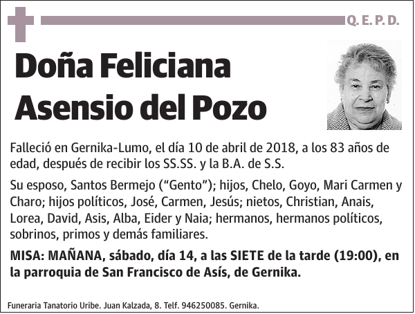 Feliciana Asensio del Pozo