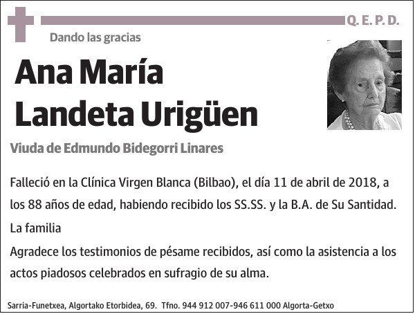 Ana María Landeta Urigüen