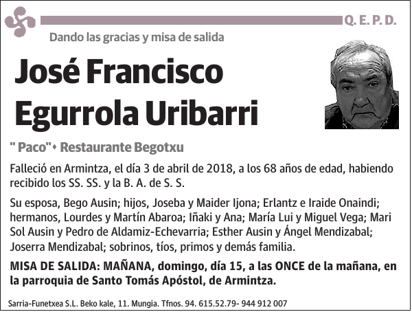 José Francisco Egurrola Uribarri