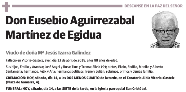 Eusebio Aguirrezabal Martínez de Egidua