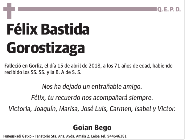 Félix Bastida Gorostizaga