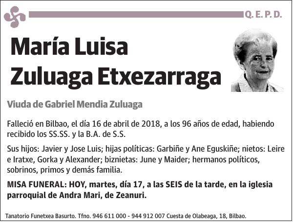 María Luisa Zuluaga Etxezarraga