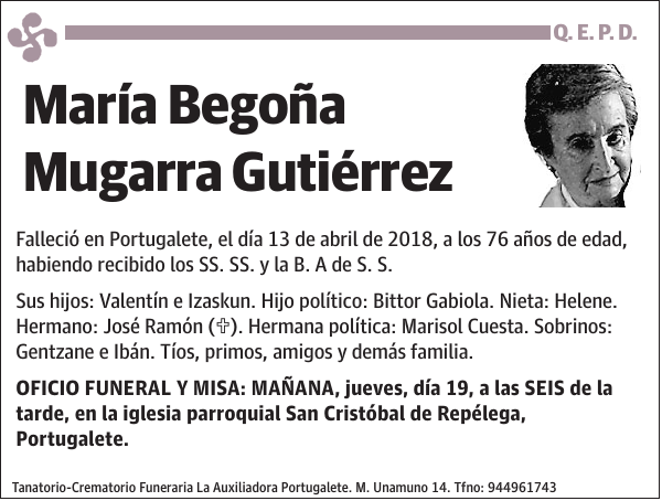 María Begoña Mugarra Gutiérrez